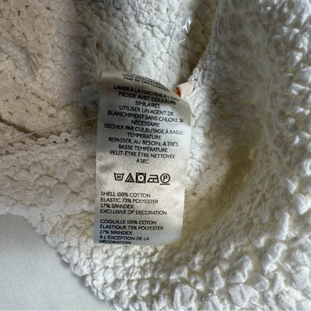 NWT New Free People Seaside Marshmallow White Bodysuit Size M